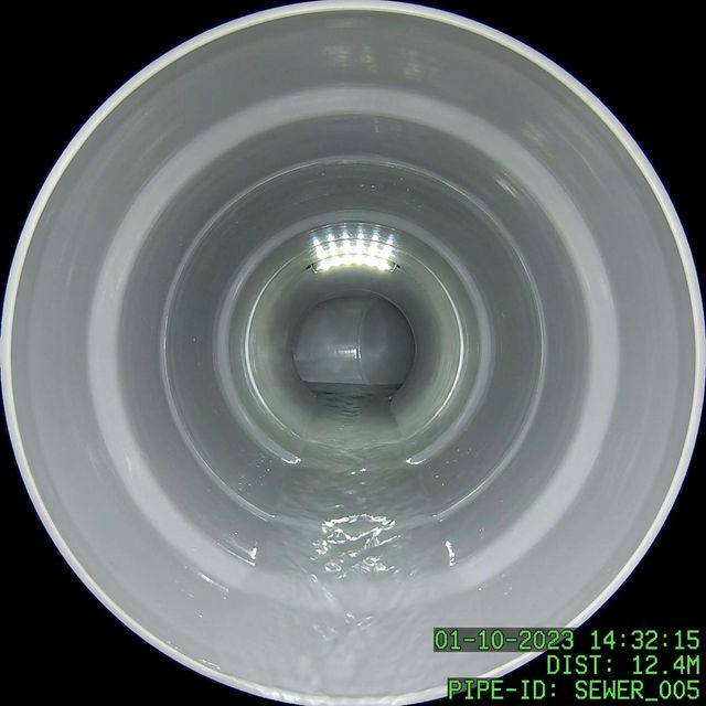 고압세척 후 깨끗한 배관 내부 - 배관내시경 촬영