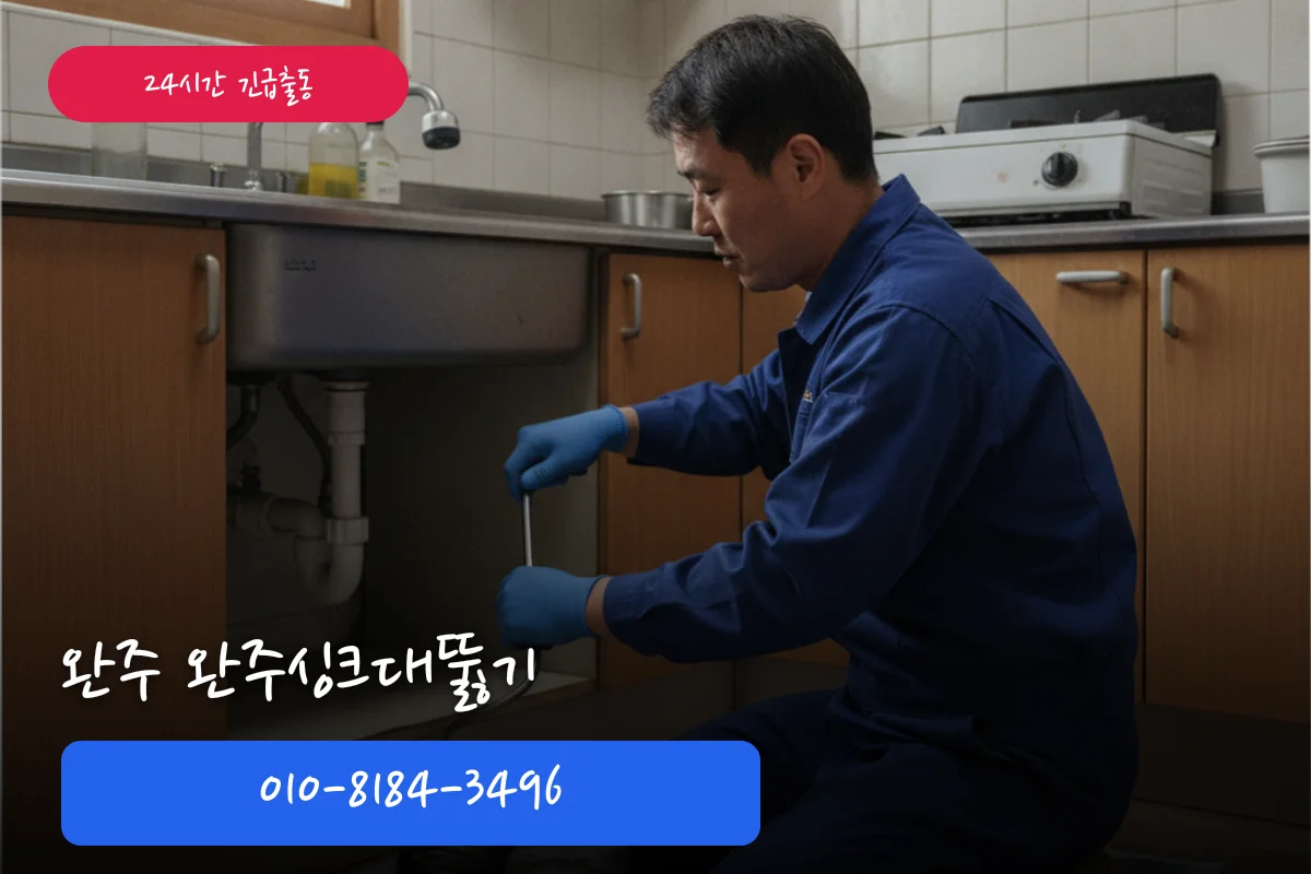 완주싱크대뚫기 시공 현장