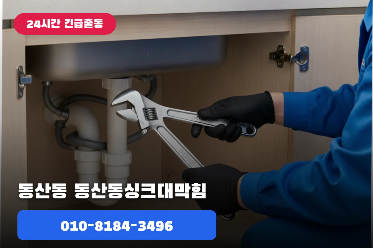 동산동싱크대막힘 시공 현장